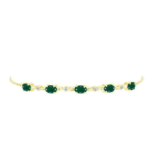 Brățară din Argint 925 Placat cu Aur ( 5.01 grame ) cu Agat Verde și Topaz Alb 2.07 Carate
