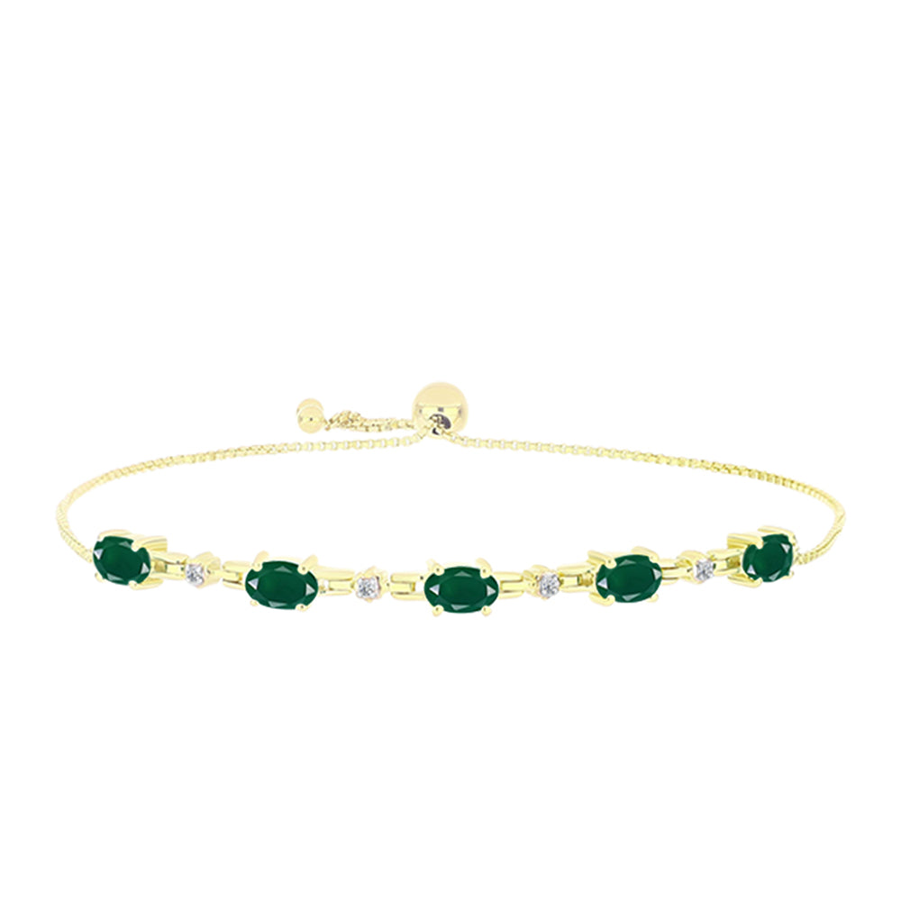 Brățară din Argint 925 Placat cu Aur ( 5.01 grame ) cu Agat Verde și Topaz Alb 2.07 Carate 1 