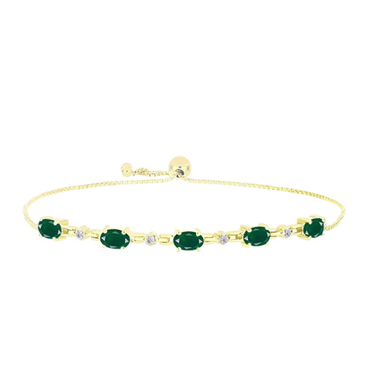 Brățară din Argint 925 Placat cu Aur ( 5.01 grame ) cu Agat Verde și Topaz Alb 2.07 Carate