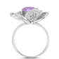 Inel din Argint 925 ( 7.52 grame ) cu Ametist Rose de France și Topaz Alb 3.23 Carate