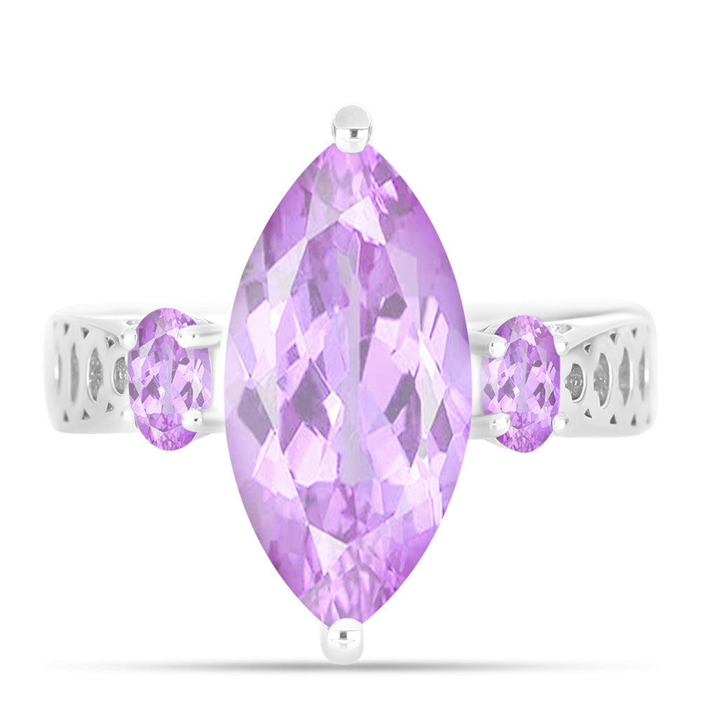 Inel din Argint 925 ( 4.27 grame ) cu Ametist Rose de France 4.83 Carate 1 