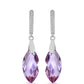 Cercei din Argint 925 ( 2.94 grame ) cu Ametist Rose de France și Topaz Alb 8.3 Carate