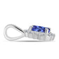Pandantiv din Argint 925 ( 0.74 grame ) cu Tanzanit AAA și Diamant Alb 0.58 Carate