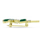 Broşă din Argint 925 Placat cu Aur ( 3.26 grame ) cu Agat Verde și Topaz Alb 2.55 Carate