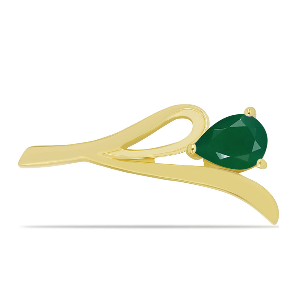 Broşă din Argint 925 Placat cu Aur ( 2.57 grame ) cu Agat Verde 1 Carate 1 