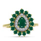Inel din Argint 925 Placat cu Aur ( 3.57 grame ) cu Agat Verde și Topaz Alb 1.79 Carate