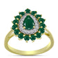 Inel din Argint 925 Placat cu Aur ( 3.57 grame ) cu Agat Verde și Topaz Alb 1.79 Carate