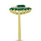 Inel din Argint 925 Placat cu Aur ( 3.57 grame ) cu Agat Verde și Topaz Alb 1.79 Carate