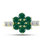 Inel din Argint 925 Placat cu Aur ( 2.36 grame ) cu Agat Verde și Topaz Alb 1.98 Carate