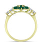 Inel din Argint 925 Placat cu Aur ( 2.36 grame ) cu Agat Verde și Topaz Alb 1.98 Carate