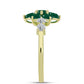 Inel din Argint 925 Placat cu Aur ( 2.36 grame ) cu Agat Verde și Topaz Alb 1.98 Carate