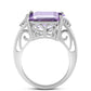 Inel din Argint 925 ( 6.46 grame ) cu Ametist Rose de France și Topaz Alb 16.08 Carate