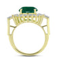 Inel din Argint 925 Placat cu Aur ( 5.51 grame ) cu Agat Verde și Zircon Alb 8.69 Carate