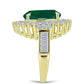 Inel din Argint 925 Placat cu Aur ( 5.51 grame ) cu Agat Verde și Zircon Alb 8.69 Carate