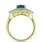 Inel din Argint 925 Placat cu Aur ( 3.52 grame ) cu Agat Verde și Topaz Alb 2.23 Carate