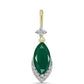 Pandantiv din Argint 925 Placat cu Aur ( 0.83 grame ) cu Agat Verde și Topaz Alb 1.57 Carate