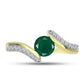 Inel din Argint 925 Placat cu Aur ( 2.63 grame ) cu Agat Verde și Topaz Alb 1.03 Carate