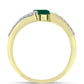Inel din Argint 925 Placat cu Aur ( 2.63 grame ) cu Agat Verde și Topaz Alb 1.03 Carate