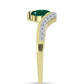 Inel din Argint 925 Placat cu Aur ( 2.63 grame ) cu Agat Verde și Topaz Alb 1.03 Carate