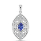 Pandantiv din Argint 925 ( 2.25 grame ) cu Tanzanit AAA și Diamant Alb 0.9 Carate