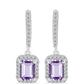 Cercei din Argint 925 ( 3.29 grame ) cu Ametist Rose de France și Topaz Alb 2.35 Carate