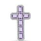 Cruce Pandantiv din Argint 925 ( 2.41 grame ) cu Ametist Rose de France și Topaz Alb 4.31 Carate