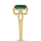 Inel din Argint 925 Placat cu Aur ( 3.69 grame ) cu Agat Verde și Zircon Alb 3.25 Carate