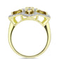 Inel din Argint 925 Placat cu Aur ( 5.34 grame ) cu Cuarț Coniac și Topaz Alb 3.7 Carate