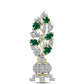 Broşă din Argint 925 Placat cu Aur ( 3.72 grame ) cu Agat Verde și Zircon Alb 1.76 Carate