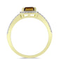 Inel din Argint 925 Placat cu Aur ( 2.32 grame ) cu Cuarț Coniac și Topaz Alb 1.76 Carate