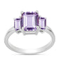 Inel din Argint 925 ( 2.32 grame ) cu Ametist Rose de France și Topaz Alb 2.02 Carate