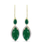 Cercei din Argint 925 Placat cu Aur ( 3.79 grame ) cu Agat Verde și Topaz Alb 8.13 Carate