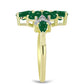 Inel din Argint 925 Placat cu Aur ( 3.18 grame ) cu Agat Verde și Topaz Alb 2.67 Carate