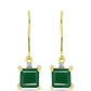 Cercei din Argint 925 Placat cu Aur ( 1.67 grame ) cu Agat Verde și Topaz Alb 2.09 Carate