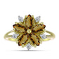 Inel din Argint 925 Placat cu Aur ( 2.82 grame ) cu Cuarț Coniac și Topaz Alb 1.38 Carate