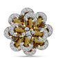 Inel din Argint 925 Placat cu Aur ( 7.64 grame ) cu Cuarț Coniac și Topaz Alb 5.9 Carate