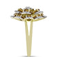 Inel din Argint 925 Placat cu Aur ( 7.64 grame ) cu Cuarț Coniac și Topaz Alb 5.9 Carate