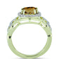 Inel din Argint 925 Placat cu Aur ( 4.22 grame ) cu Cuarț Coniac și Topaz Alb 1.74 Carate