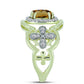 Inel din Argint 925 Placat cu Aur ( 4.22 grame ) cu Cuarț Coniac și Topaz Alb 1.74 Carate