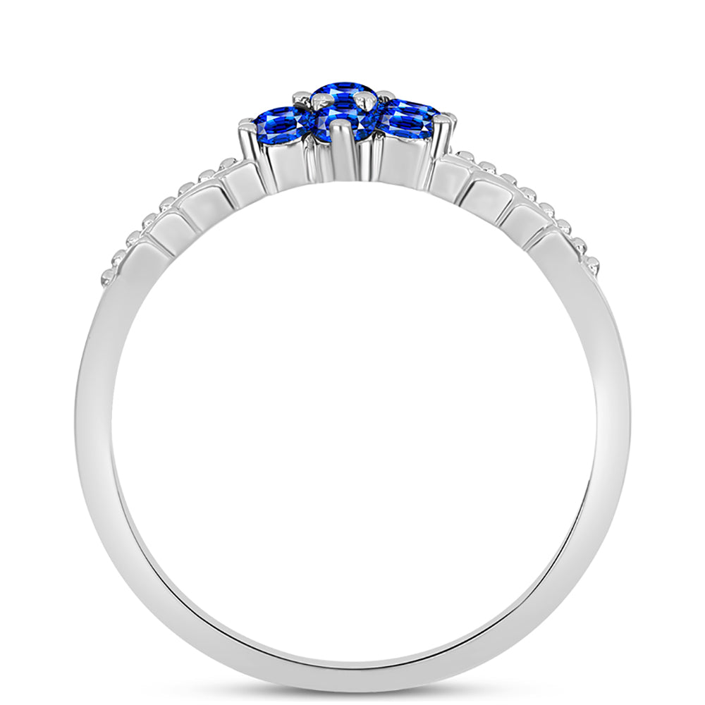 Inel din Argint 925 ( 2.37 grame ) cu Safir Albastru Australian 0.68 Carate 2 