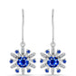 Cercei din Argint 925 ( 2.99 grame ) cu Safir Albastru Australian și Topaz Alb 2 Carate