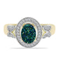 Inel din Argint 925 Placat cu Aur ( 3.56 grame ) cu Drusy Verde și Topaz Alb 1.6 Carate