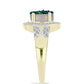 Inel din Argint 925 Placat cu Aur ( 3.56 grame ) cu Drusy Verde și Topaz Alb 1.6 Carate