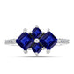 Inel din Argint 925 ( 2.34 grame ) cu Safir Albastru Australian și Topaz Alb 2.33 Carate