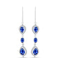 Cercei din Argint 925 ( 3.49 grame ) cu Safir Albastru Australian și Topaz Alb 4.51 Carate