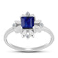 Inel din Argint 925 ( 2.43 grame ) cu Safir Albastru Australian și Topaz Alb 0.93 Carate
