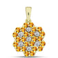 Pandantiv din Argint 925 Placat cu Aur ( 2.1 grame ) cu Citrin Rio Golden și Topaz Alb 1.05 Carate