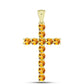 Cruce Pandantiv din Argint 925 Placat cu Aur ( 3.5 grame ) cu Citrin Rio Golden 2.89 Carate