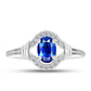 Inel din Argint 925 ( 2.32 grame ) cu Safir Albastru Australian și Topaz Alb 1.24 Carate
