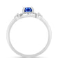 Inel din Argint 925 ( 2.32 grame ) cu Safir Albastru Australian și Topaz Alb 1.24 Carate
